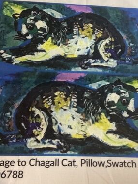 Homage to Chagall’s Cat - Cotton Fabric Swatch